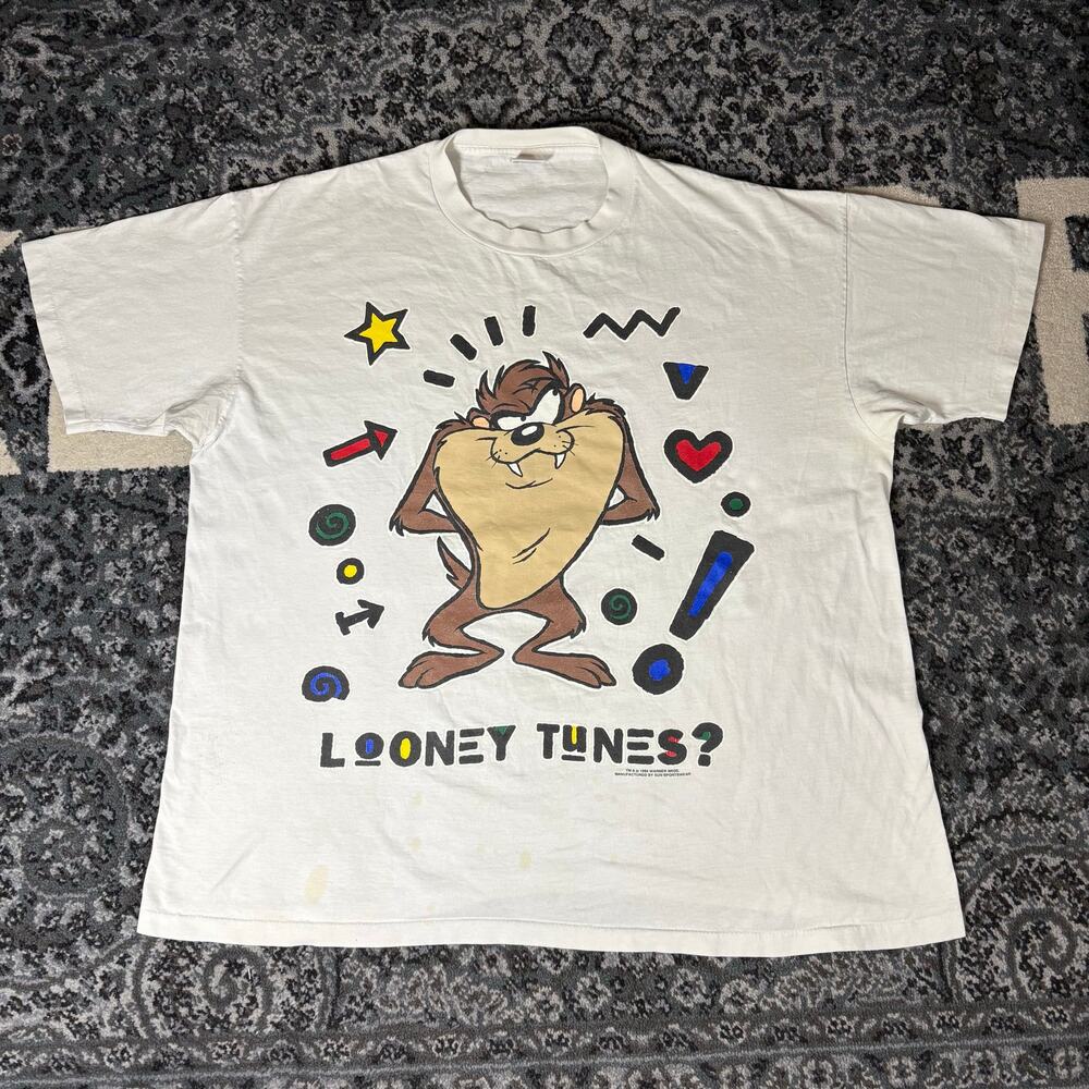 Vintage Tazmanian Devil Taz 1994 Mega Print T Shirt 90s Looney Tunes Mens Sz 3XL
